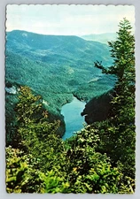 Vintage Photochrome Postcard Lower Ausable Lake Colvin Mt. NY