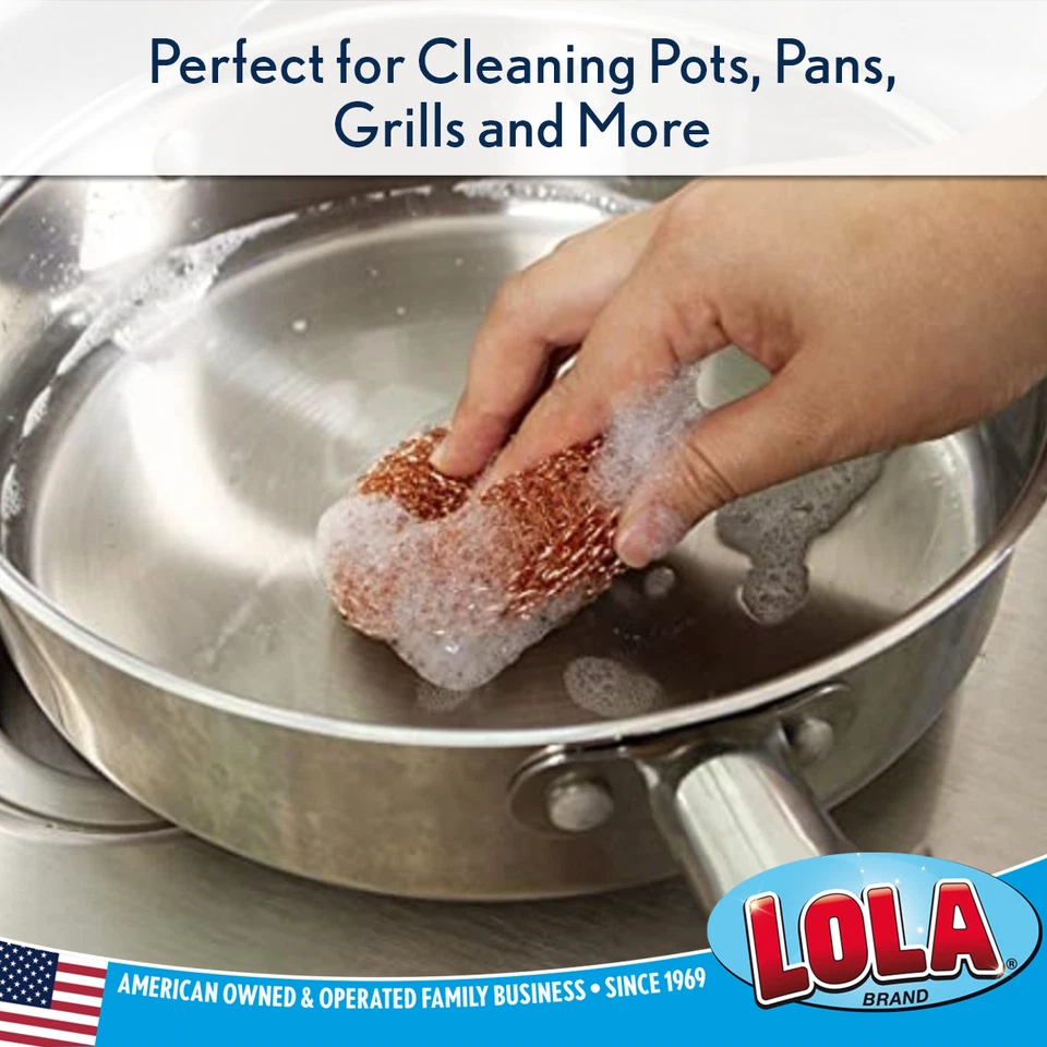 LOLA 铜网刮刀,重型清洁垫,气味和防锈 288 CT — 第 3/4 张图片