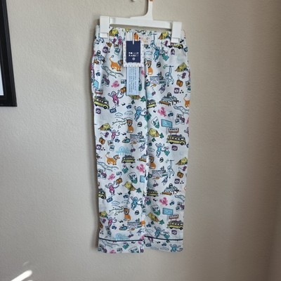 Roller Rabbit X Target Boys S (6/7) White Pajama Pants with Multicolor Print