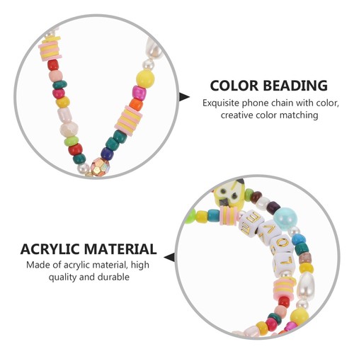 Alphabet Glass Hanging Rope Short Mobile Phone Square Letters Lanyard - 第 6/12 張圖片