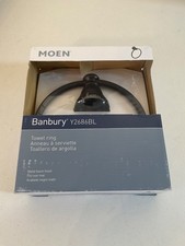 Moen Banbury Y2686BL Matte Black Bathroom Towel Ring   New