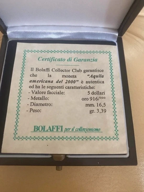 5 Dollari Bolaffi ORO Foto 4 de 4