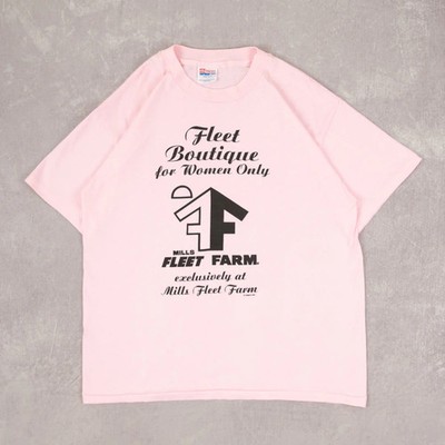 Hanes Vintage 90s Fleet Boutique Single Stitch Graphic T-Shirt L Damen Pink 