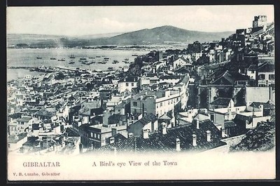 Gibraltar, A Bird´s eye view of the town, Ansichtskarte 1906 