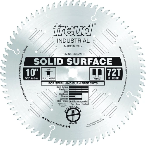 Freud LU95M010: 10" x 72T Solid Surface Blade One Size, Multi 