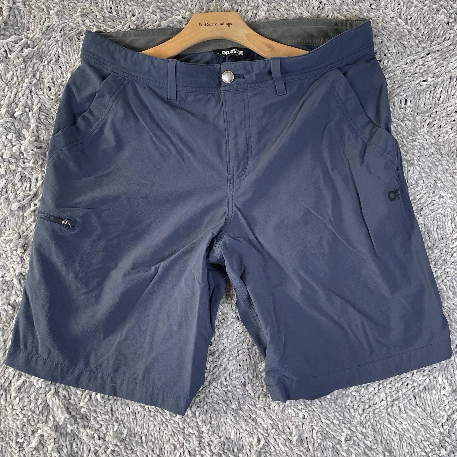 Outdoor Research Cargo Shorts Men's Size 36 Navy Blue Hiking Outdoors Stretch
