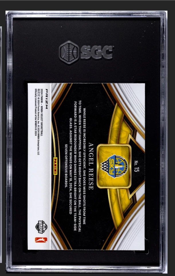 2024 Panini Select WNBA #15 Angel Reese Snapshot Flash Prizm Rookie RC SGC 9.5 - Image 2 of 2