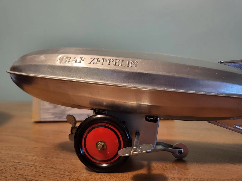 Aluminum AirShip, Graf Zepplin Schylling Wind-up Original Box Works Great - Image 4 of 4