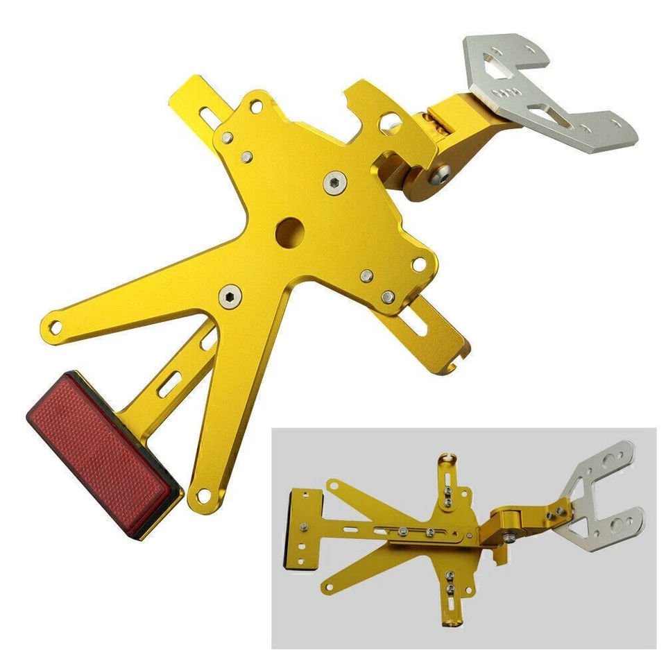 Soporte de placa de número eliminador de guardabarros trasero ordenado para Yamaha YZF R6 2006-12 dorado Foto 2 de 4