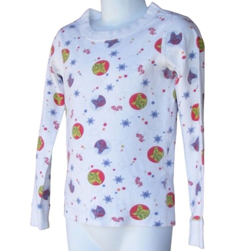 HANNA ANDERSSON Sleep Shirt, 110/5 Horse Heads, White, Multicolor Dots, LS - Picture 4 of 8