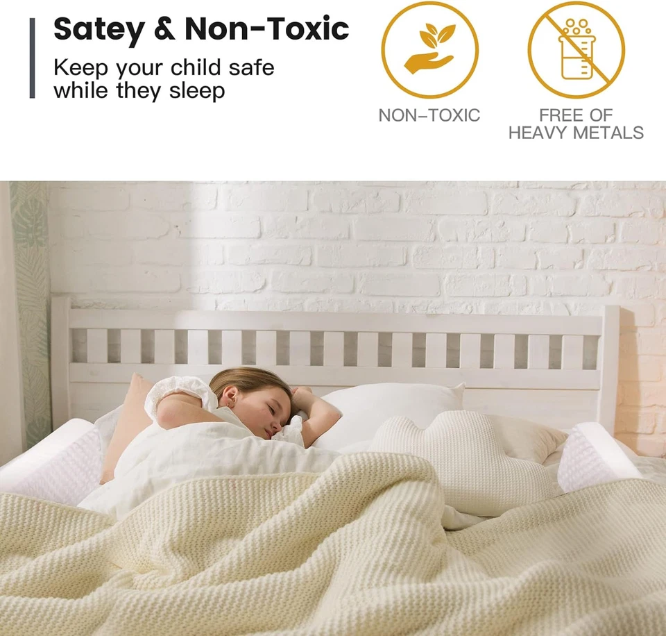 Parachoques de cama de bebé para niños pequeños riel protector de cama de espuma para cama de niños pequeños bomba de cama Foto 4 de 4