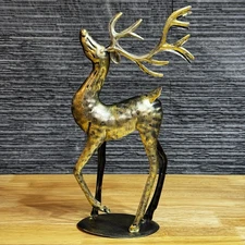 Metal Christmas Reindeer Handmade Holiday Decoration Rustic Deer Gift 1Pcs 14''