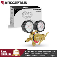 Arccaptain Nitrogen Regulator 0-600 Psi Delivery Pressure 14 Male Flare Outle Arccaptain Nitrogen Regulator 0-600 Psi Delivery Pressure 14 Male Flare Outle