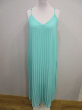 Essentiel Plissee Maxikleid V-Ausschnitt Spaghettiträger türkis Gr.42 (B211-04)