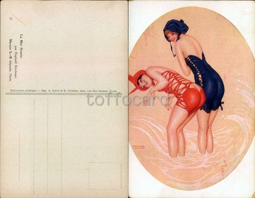 LIBERTY ART NOUVEAU-ARTIST RAPHAEL KIRCHNER-LA MER FLEURIE-C87-137 - Picture 1 of 1