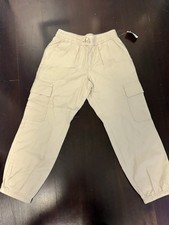 GAP Kids Girls Size Large 10 Tan Cargo Pants Bungee Waist New with Tags