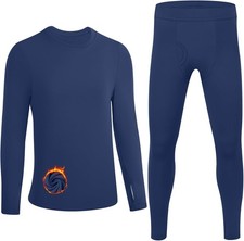 Boys Thermal Underwear Set Kids Thermals Top  Bottom Set Soft Fleece Lined Long