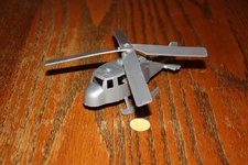 Vintage MPC Small Silver Army and Space Playsets Helicopter - Marx, Timmee
