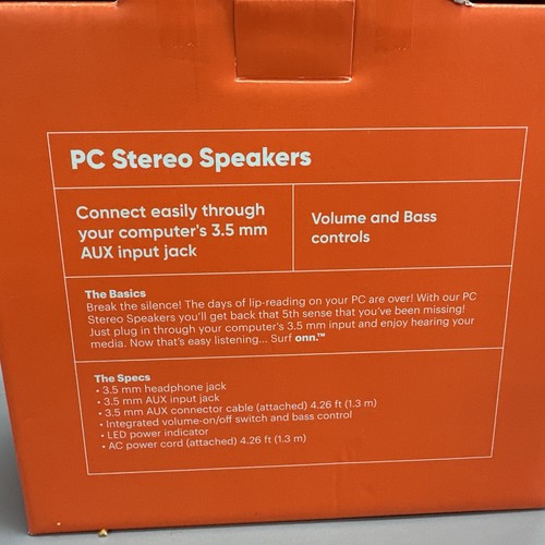 Surf Onn PC Stereo Speakers Open BOX - 第 2/2 張圖片