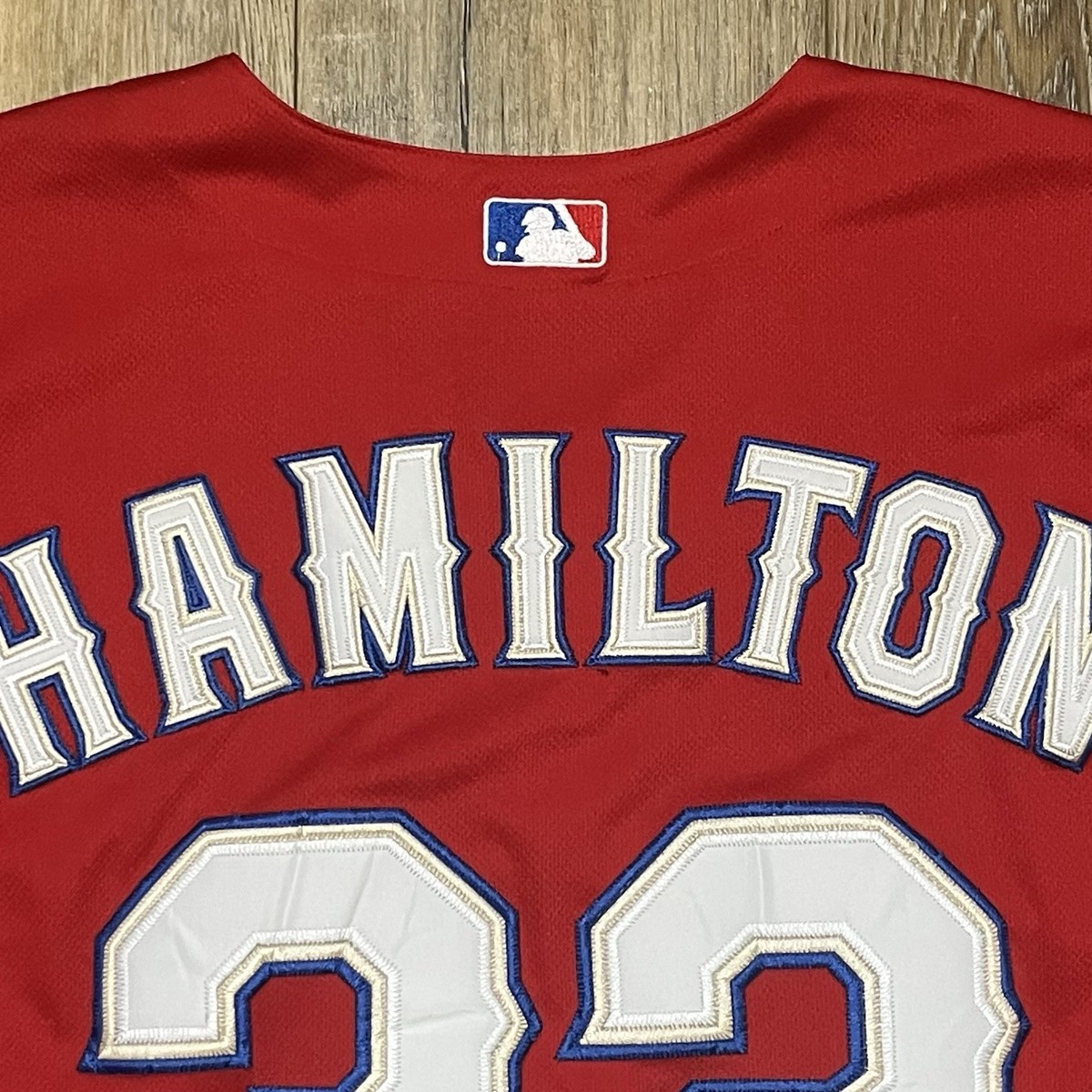 Texas Rangers Hamilton #32 World Series Majestic Authentic Cool