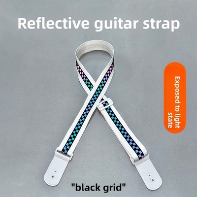 Gitarrengurte Gürtel reflektierend passt Elektro Akustik Bass Gurtband Pu Leder