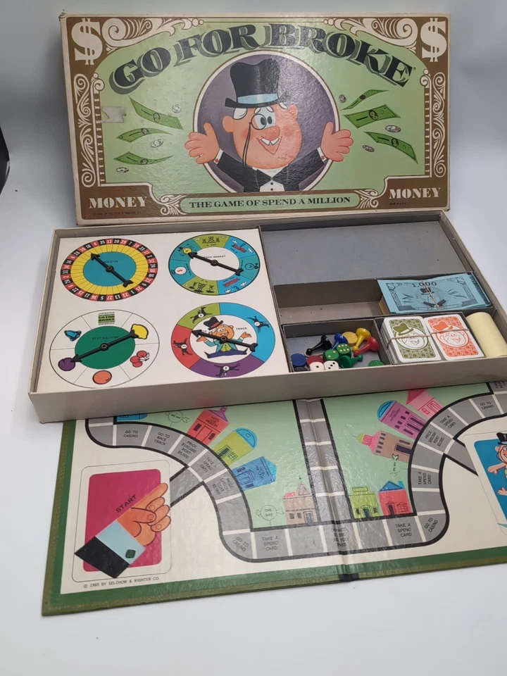 1965 Go For Broke Board Game by Selchow & Righter Complete in Great Condition - Image 2 of 4