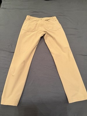 Fabletics Men's Slim Fit Stretch Don 5-Pocket Pants Khaki 29x30