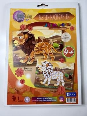 3 D Kamary Gallery Basteln n. Zahlen Löwe Simba A4 Format Komplettset Kreativ