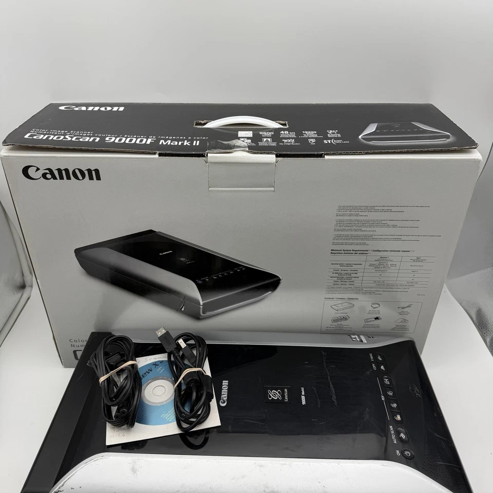 Canon CanoScan 9000F Mark II Film Negative & Document Flatbed Scanner W/Box - Image 3 of 4