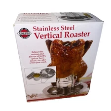 Compact 8.5 Inch Stainless Steel Vertical Roaster - Infuse Flavor Effortlessly