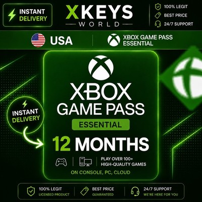 Microsoft Xbox Game Pass Essential 12 Month Membership (Formerly Core)