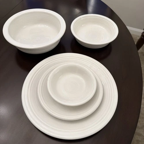 Vintage Fiestaware White 5-Pc Place Setting