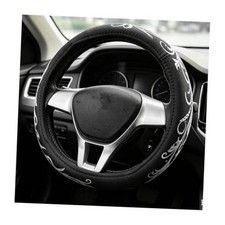 Car Steering Wheel Cover, 14.5-15 Inch Comfortable Anti-Slip Black White