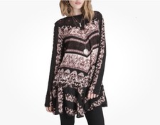 Free People Smooth Talker Boho Mini Tunic Dress Size SmallDeep V Cut Out Casual