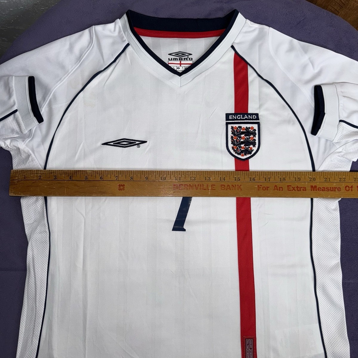 England 2002 WC Home Soccer Long Sleeve Jersey BECKHAM #7