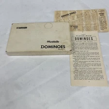 Vintage PUREMCO #616 Standard Size Marblelike DOMINOES 2" X 1" X .25" Red