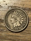 1863 Indian Head Cent Penny FINE
