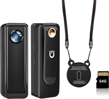 Mini Body Camera 64GB, 4K 30FPS Action Camera, Hands Free Sports Camera