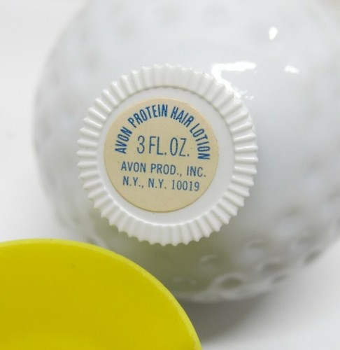 Vintage Avon 4" Golf Ball & Golf Tee Protein Hair Lotion 4 men Vintage Decanter - Picture 5 of 9