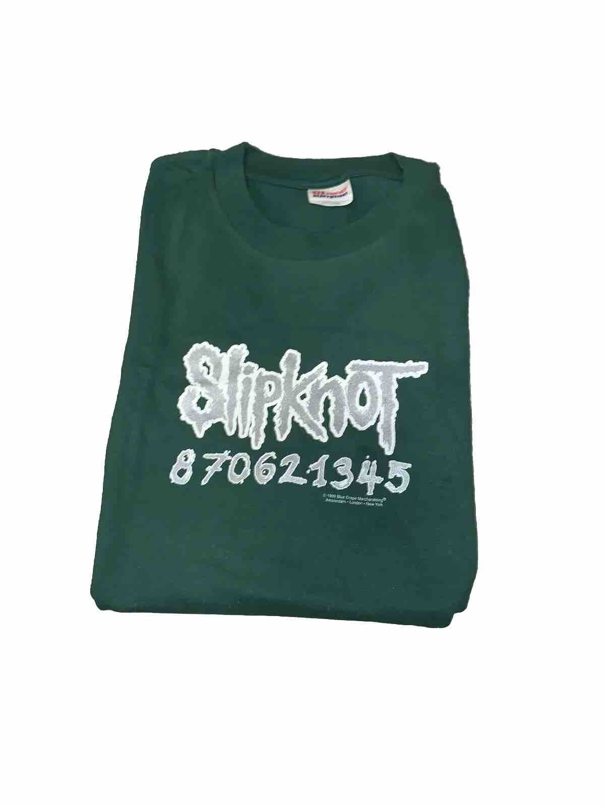 NEW Deadstock 1999 Vintage Slipknot 870621345 T-Shirt Size Large Green