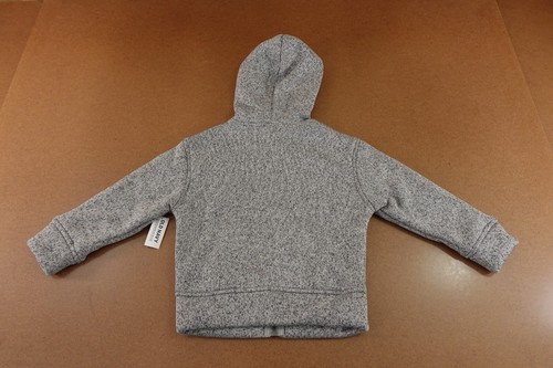 Old Navy Boys XS (5) Gray Cozy Sweater-Fleece Sherpa-Lined Full Zip Hoodie NWT - Picture 4 of 5