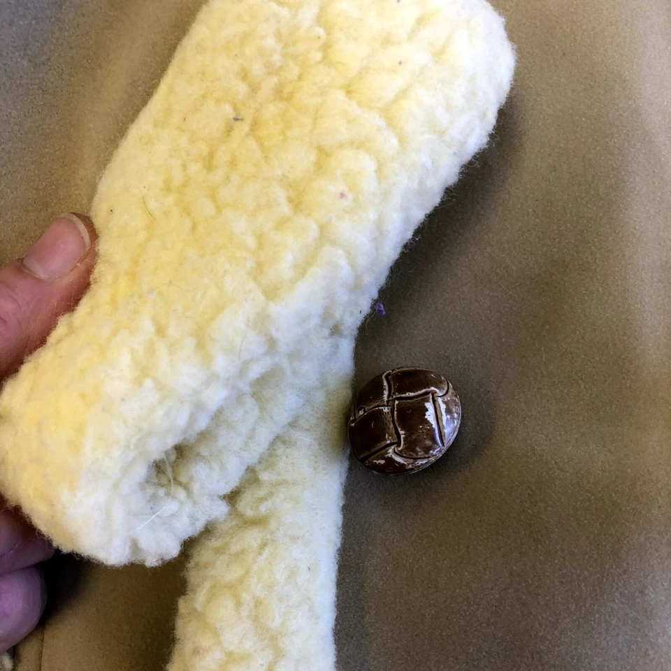 Vtg 70's Town N Ranch 米色 SHERPA 衬里人造绒面革西部夹克冬季外套 M — 第 4/4 张图片