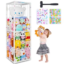 Stuffed Animals Storage Zoo Thicken PVC Tube Kids Toy Storage Organizer with Ela