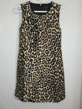 NWT J Crew Sleeveless Sheath Dress in Leopard Print Women's Size 6 