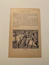 K161) Suovetaurilia Relief Statue Ancient Roman Empire 1894 Engraving