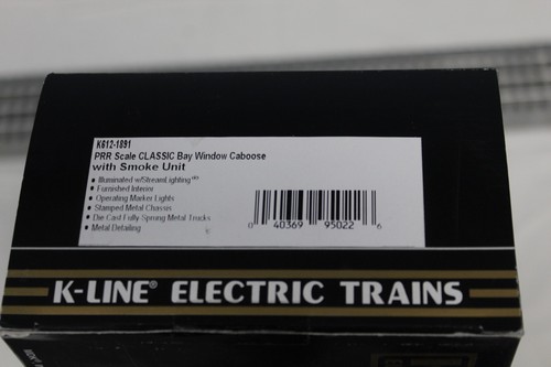 K-LINE O #21757 PRR PENNSYLVANIA BAY WINDOW CABOOSE SMOKE/LIGHTS K612-1891 NIB - Picture 7 of 8