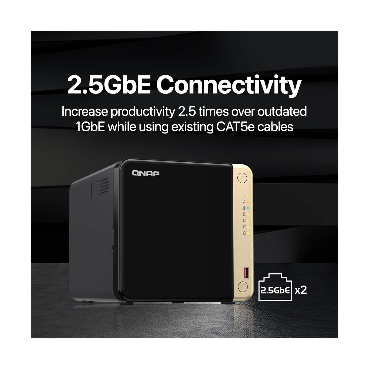 QNAP TS-464-8G-US 4 Bay High-Performance Desktop NAS with QNAP TS-464-8G-US 4 Bay High-Performance Desktop NAS with