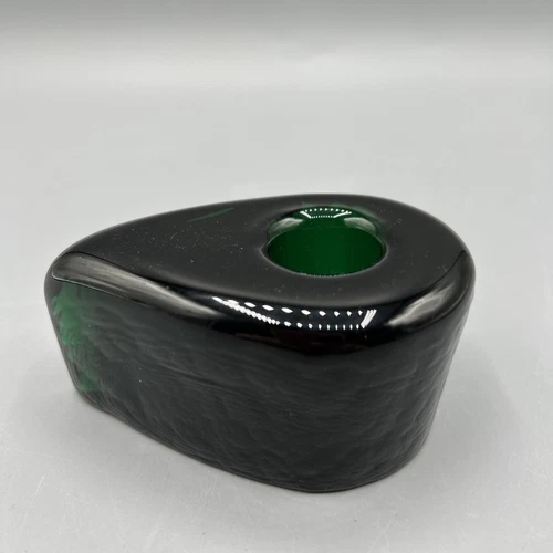 Blenko Glass # 6128 Dark Green  Candle Stick  Holder Vintage