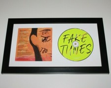 BEAR HANDS SIGNED FRAMED 'FAKE TUNES' CD COVER BOOKLET w/COA ALBUM BLUE LIPS x3