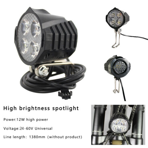 3 in 1 Headlight Front Tail Light Led Lamp Horn for Bicycle E-Bike Electric USA - Picture 6 of 12